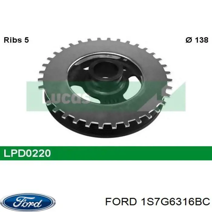 Polea del cigüeñal Ford 1S7G6316BC precio, desde 46,46 EUR