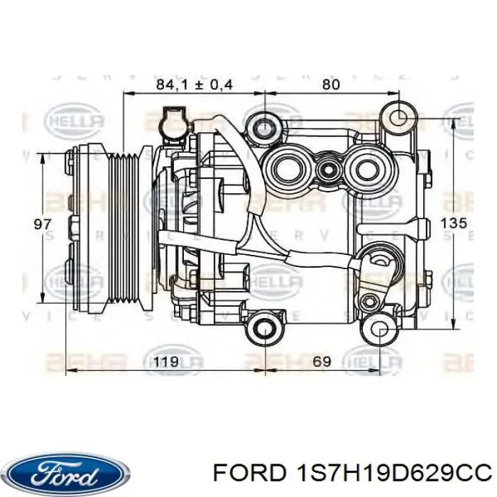 Comprar 1S7H19D629CC Ford Compresor de aire acondicionado coche