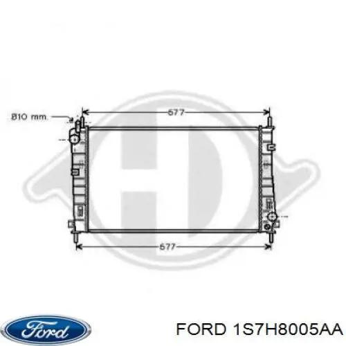 1S7H8005AA Ford radiador refrigeración del motor