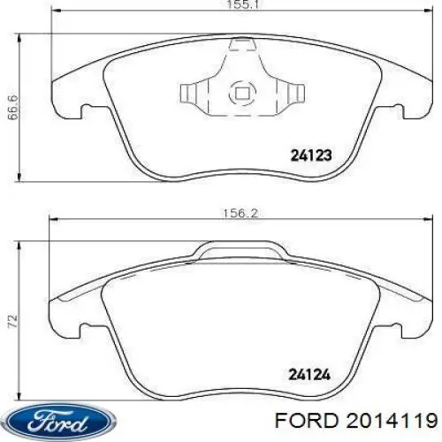 2014119 Ford pastillas de freno delanteras