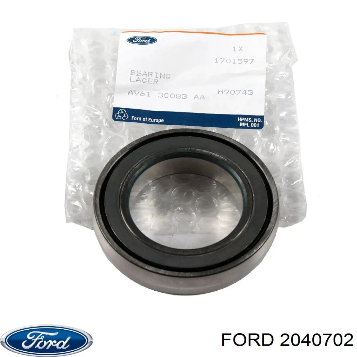 Buje delantero del brazo longitudinal trasero Ford 2040702
