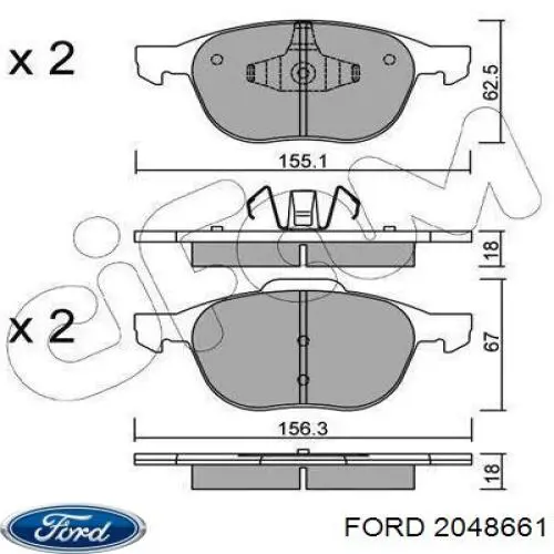 Comprar 2048661 Ford Pastillas delanteras de freno