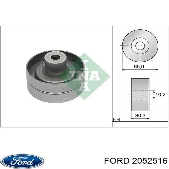 2052516 Ford Polea guía correa poli V