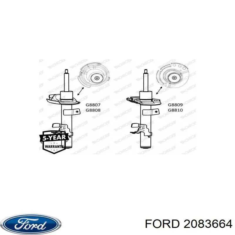 2083664 Ford Amortiguador eje delantero derecha
