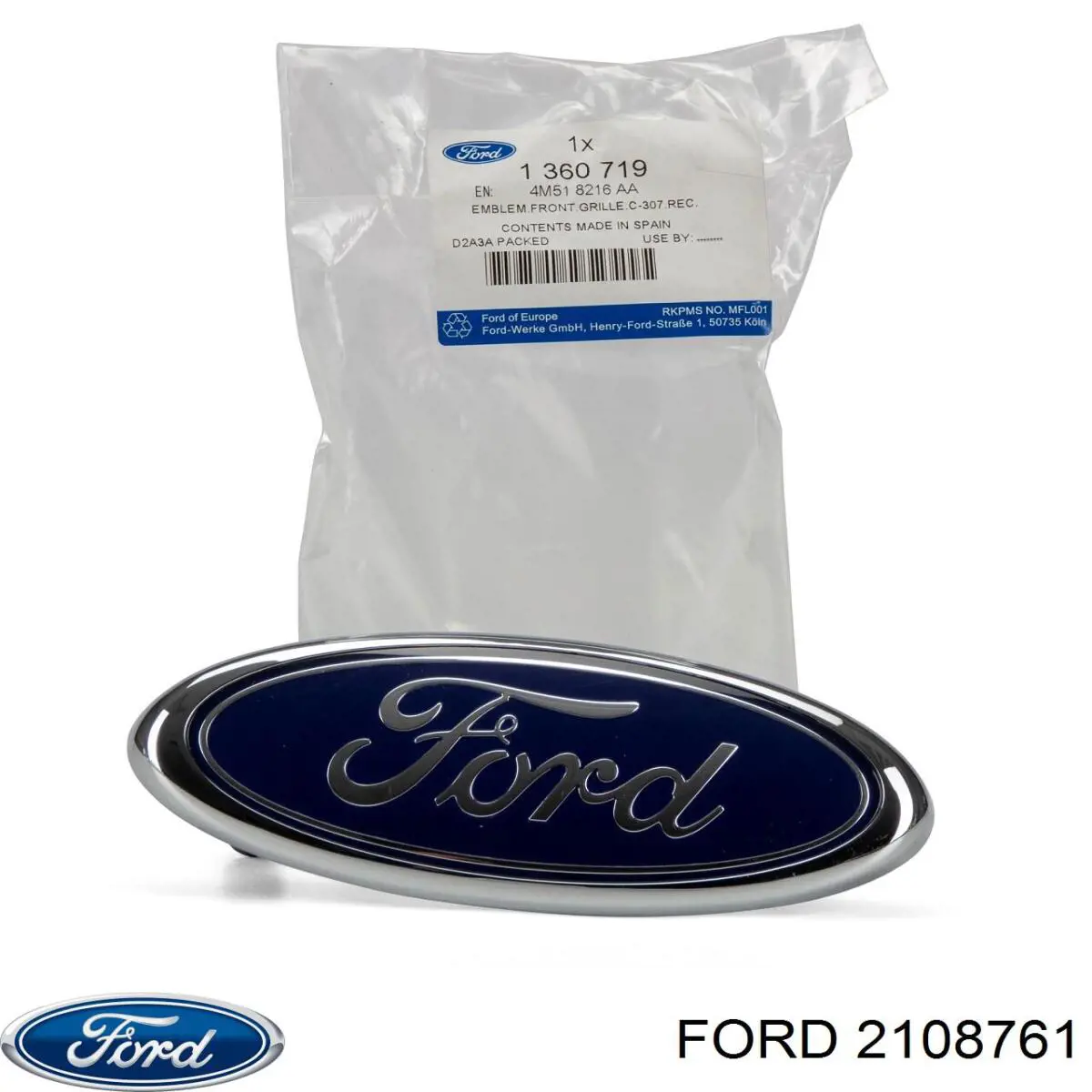 Comprar 2108761 Ford Emblema de la parrilla del radiador