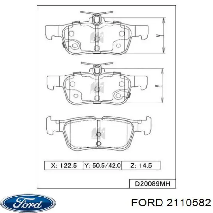 2110582 Ford pastillas de freno traseras