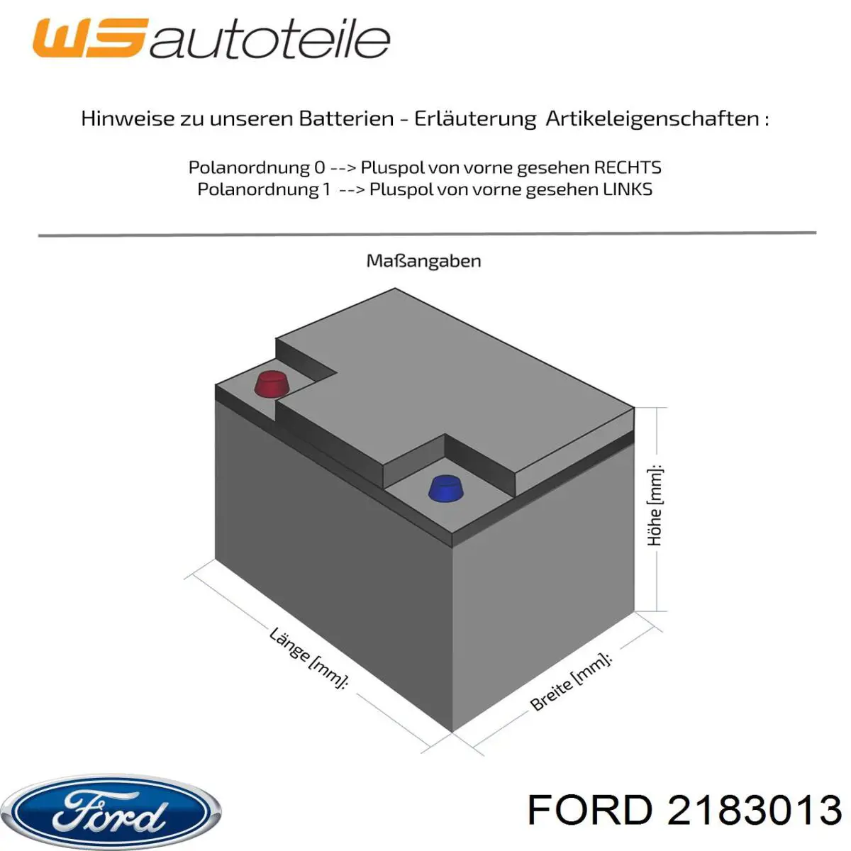 Comprar 2183013 Ford Batería de coche