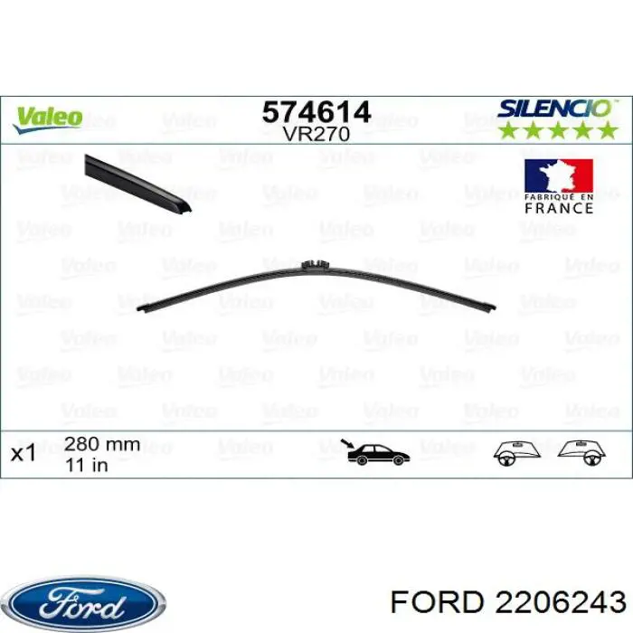 2206243 Ford Limpiaparabrisas trasero