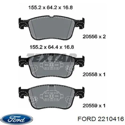 2210416 Ford pastillas de freno delanteras