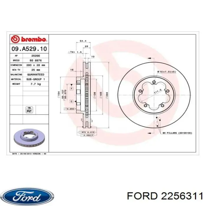 Disco de freno 2256311 Ford