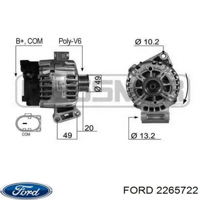 Alternador del motor Ford 2265722 precio, desde 82,46 EUR
