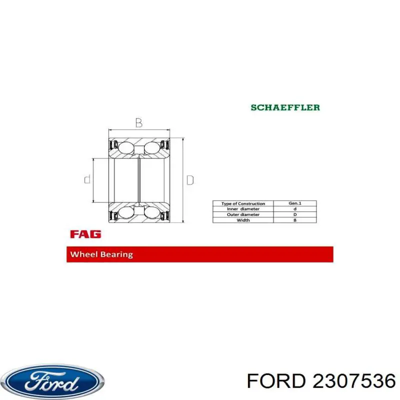 Cojinete de rueda delantero Ford 2307536 precio, desde 35,32 EUR