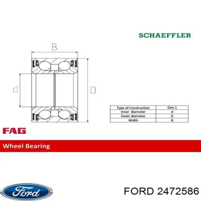 Cojinete de rueda delantero Ford 2472586 precio, desde 38,24 EUR