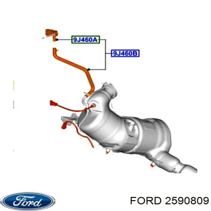 2590809 Ford Sensor de presion de escape