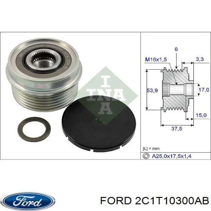 2C1T10300AB Ford alternador