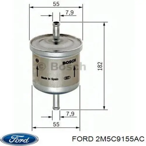 2M5C9155AC Ford filtro de combustible