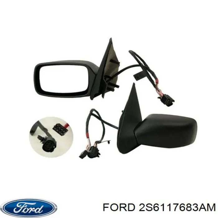 2S6117683AM Ford espejo retrovisor izquierdo