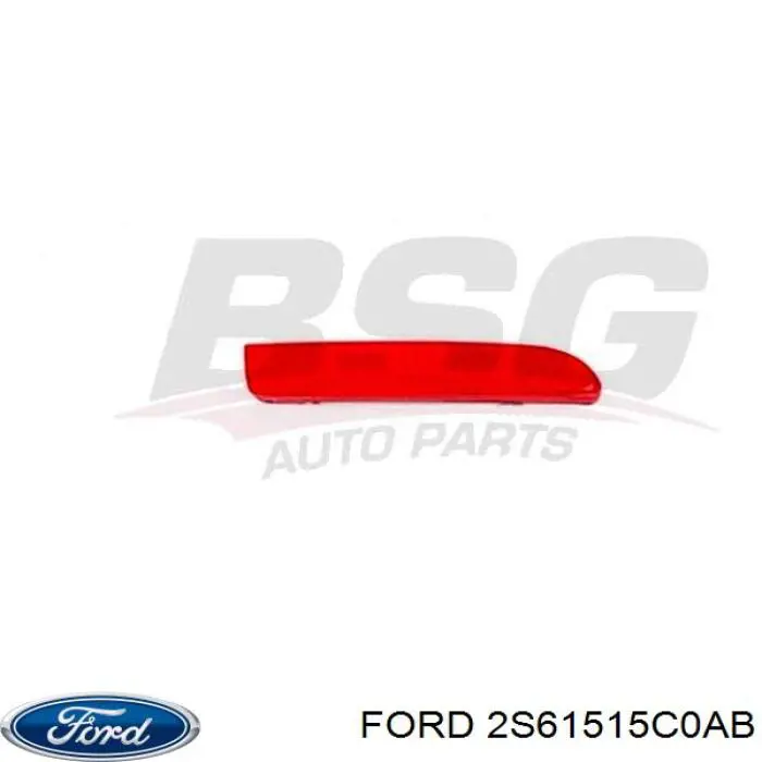 2S61515C0AB Ford reflector, parachoques trasero, izquierdo