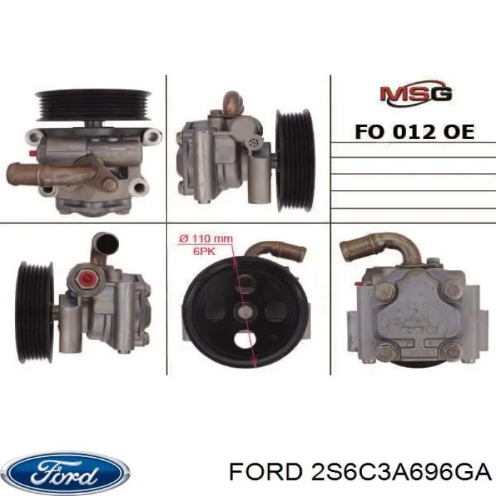 2S6C3A696GA Ford bomba hidráulica de dirección