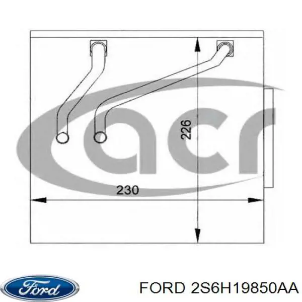 2S6H19850AA Ford evaporador, aire acondicionado