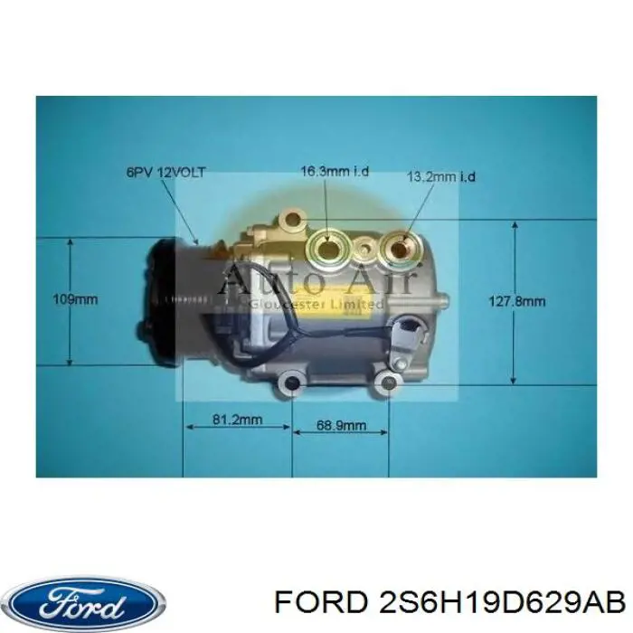 Comprar 2S6H19D629AB Ford Compresor de aire acondicionado coche
