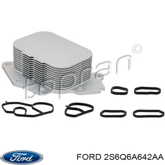 2S6Q6A642AA Ford radiador de aceite, bajo de filtro