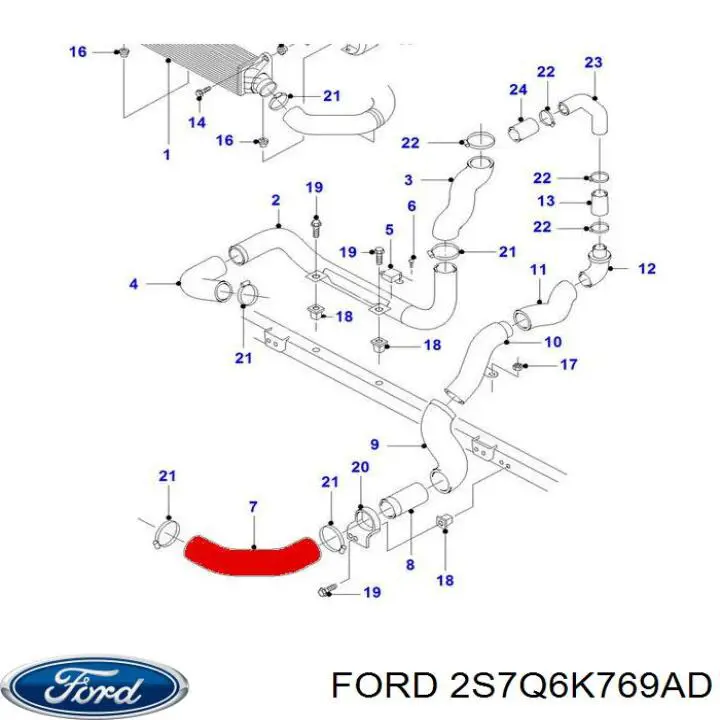 Comprar 2S7Q6K769AD Ford Tubo intercooler