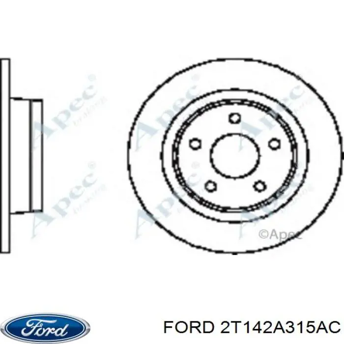 2T14 2A315 AC Ford disco de freno trasero