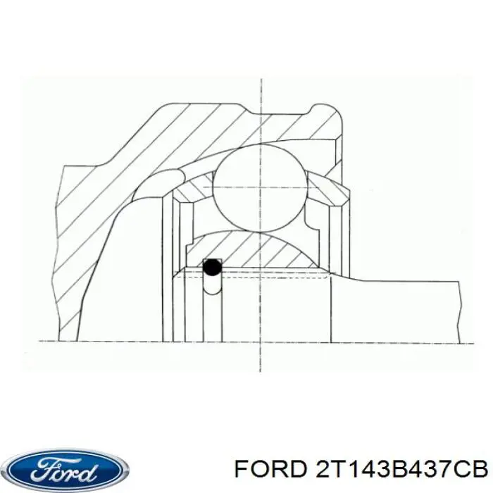 2T143B437CB Ford árbol de transmisión delantero izquierdo