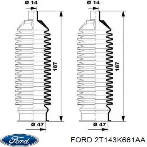 Guardapolvo de dirección Ford 2T143K661AA precio, desde 6,07 EUR