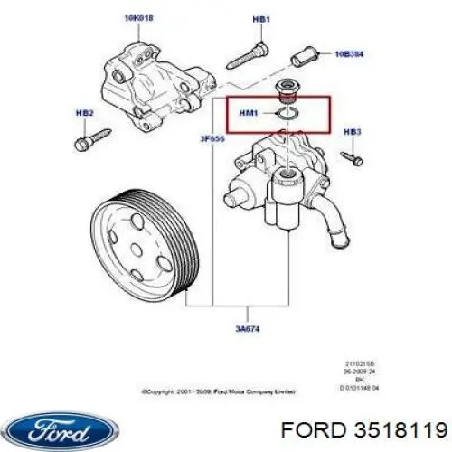 Anillo de sellado de tubo de dirección asistida Ford 3518119 precio, desde 9,83 EUR