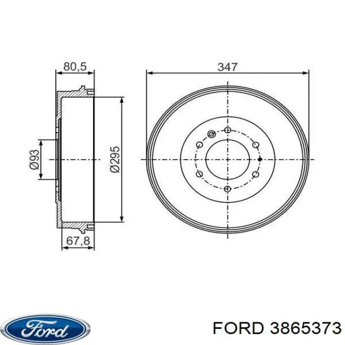 3865373 Ford freno de tambor trasero