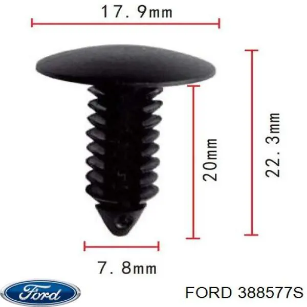 388577S Ford clips de fijación de parachoques trasero