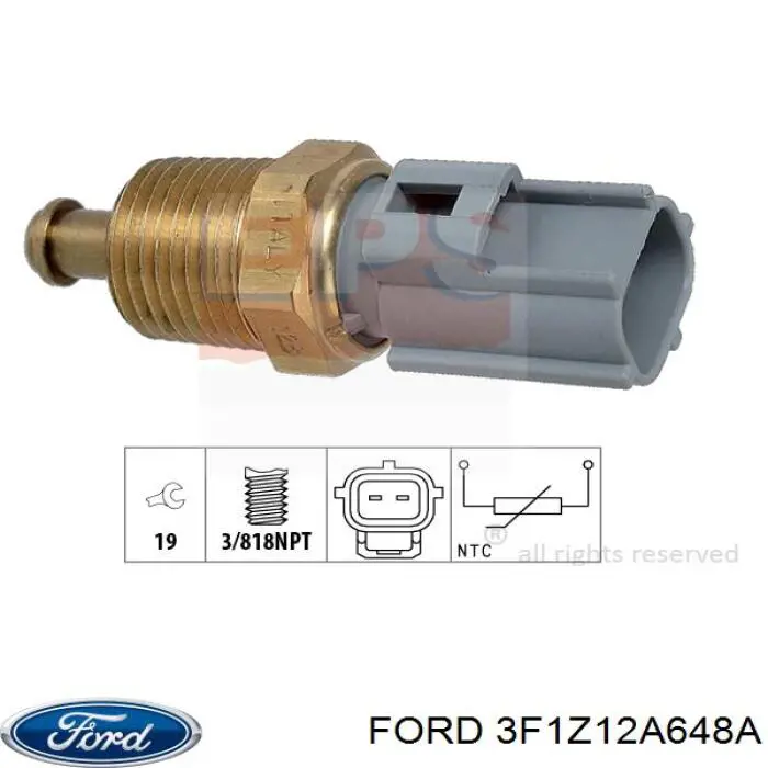 3F1Z12A648A Ford sensor de temperatura del refrigerante