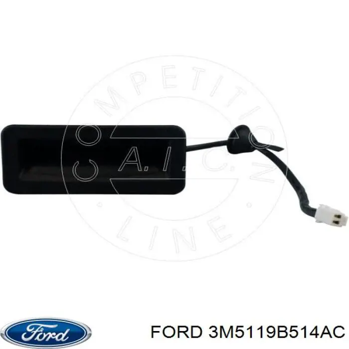 3M5119B514AC Ford boton de accion de bloqueo de la tapa maletero (3/5 puertas traseras)