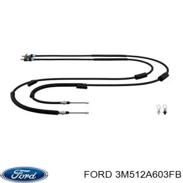 3M512A603FB Ford cable de freno de mano trasero derecho/izquierdo