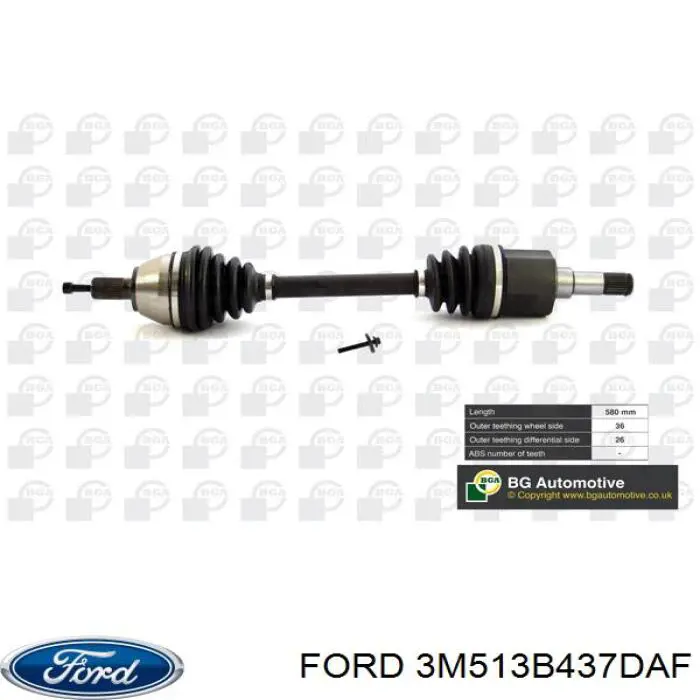 Comprar 3M513B437DAF Ford Semieje delantero izquierdo