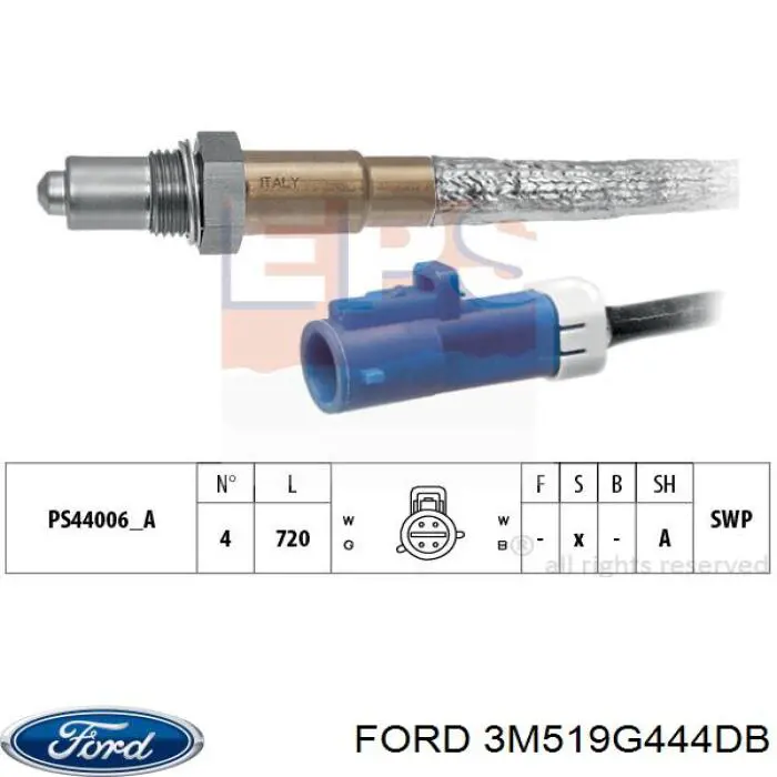 3M519G444DB Ford sonda lambda, sensor de oxígeno antes del catalizador derecho