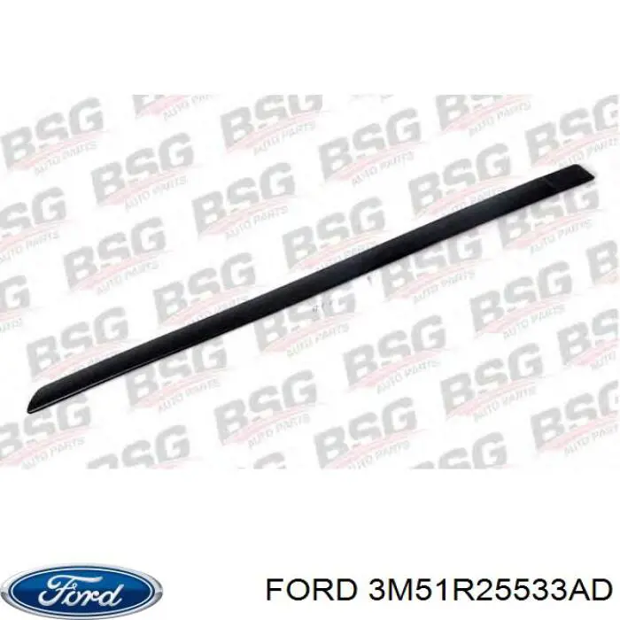 3M51R25533AD Ford moldura puerta trasera izquierda