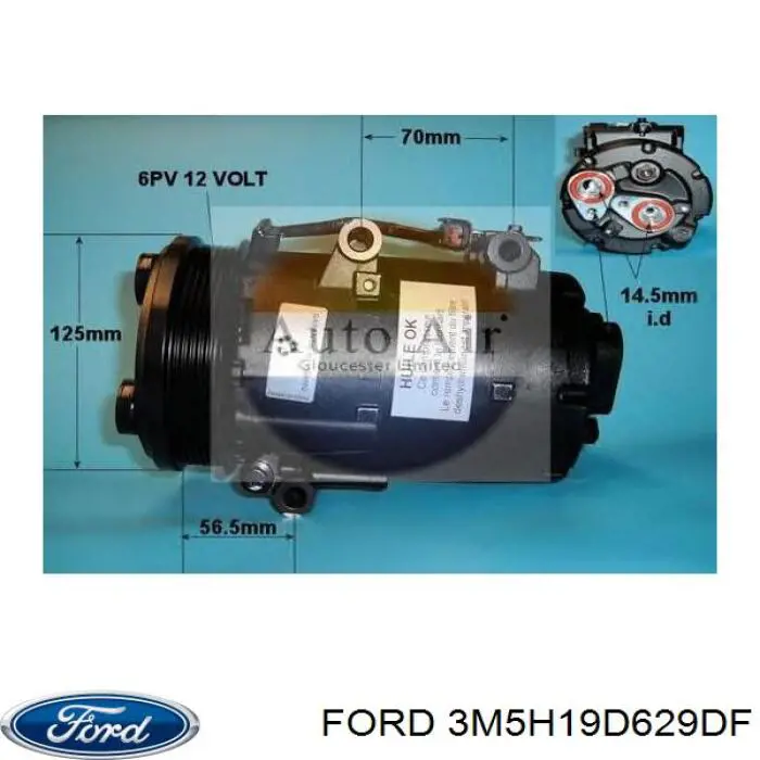 Comprar 3M5H19D629DF Ford Compresor de aire acondicionado coche