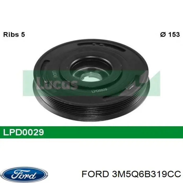 Comprar 3M5Q6B319CC Ford La polea del cigüeñal