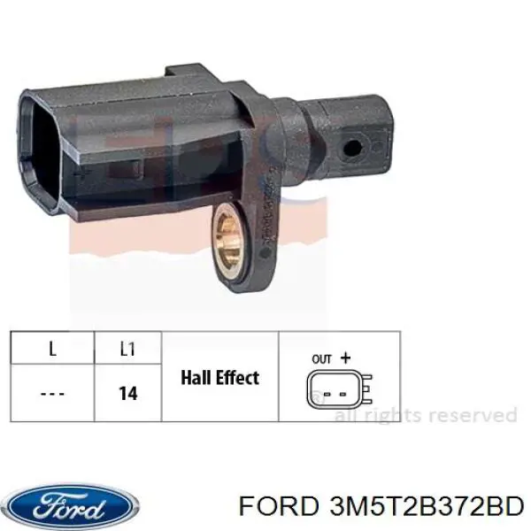 Comprar 3M5T2B372BD Ford Sensor ABS, rueda trasera
