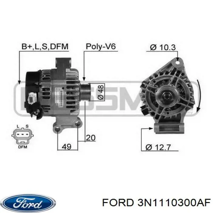 Alternador del motor Ford 3N1110300AF precio, desde 152,44 EUR