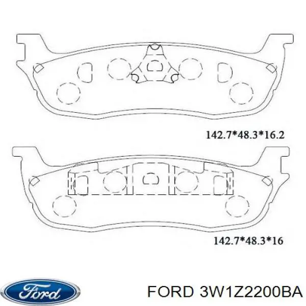 3W1Z2200BA Ford pastillas de freno traseras