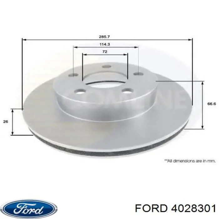 4028301 Ford disco de freno delantero