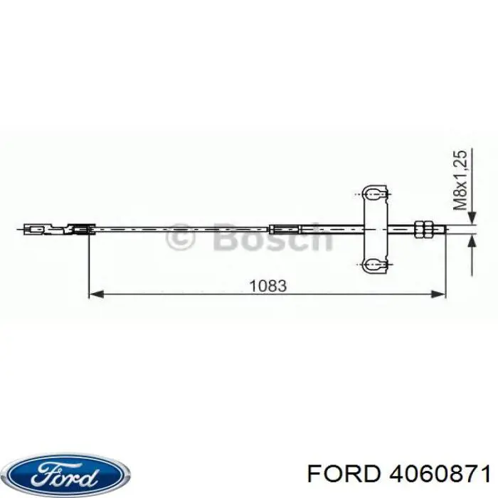 4060871 Ford cable de freno de mano intermedio
