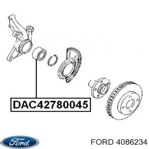 Cojinete de rueda delantero 4086234 Ford