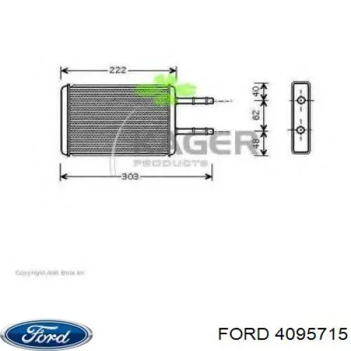 4095715 Ford Radiador interior