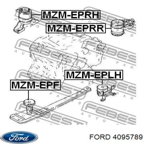 4095789 Ford soporte de motor derecho