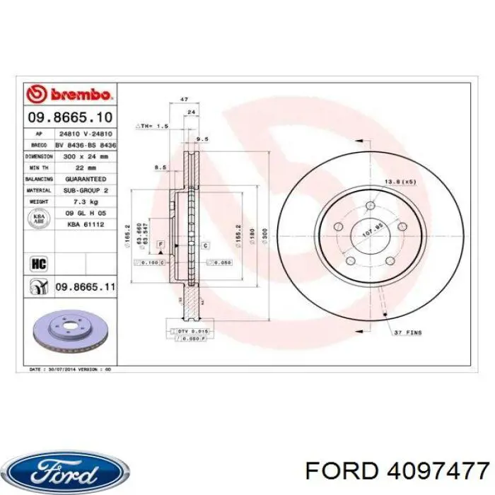 Freno de disco delantero Jaguar X-type CF1